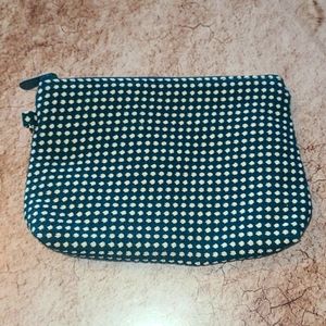 Green weave mini zipper pouch